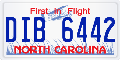 NC license plate DIB6442