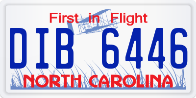 NC license plate DIB6446