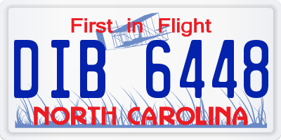 NC license plate DIB6448