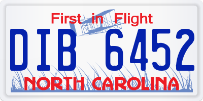 NC license plate DIB6452