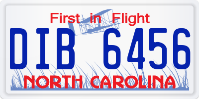 NC license plate DIB6456