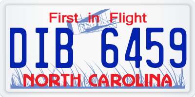 NC license plate DIB6459