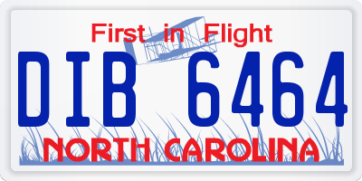 NC license plate DIB6464