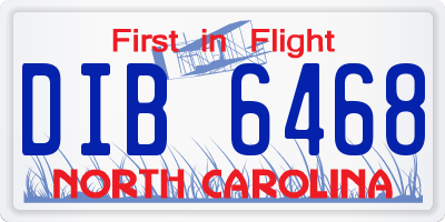 NC license plate DIB6468