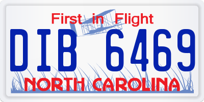 NC license plate DIB6469