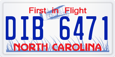 NC license plate DIB6471