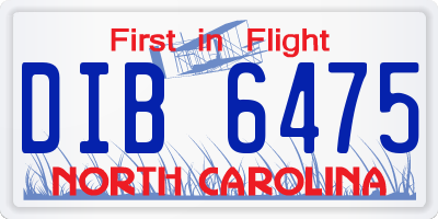 NC license plate DIB6475