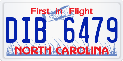 NC license plate DIB6479