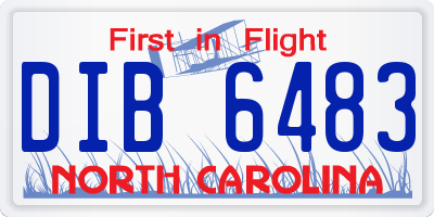 NC license plate DIB6483