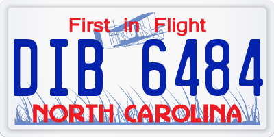 NC license plate DIB6484
