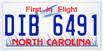 NC license plate DIB6491