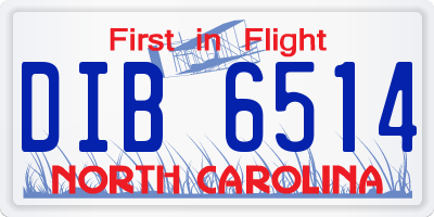 NC license plate DIB6514