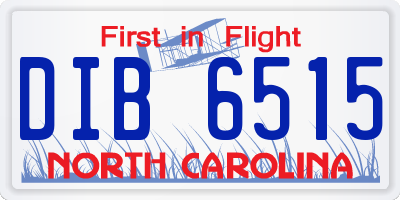 NC license plate DIB6515