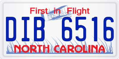 NC license plate DIB6516