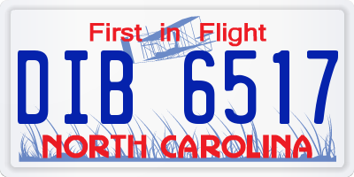 NC license plate DIB6517
