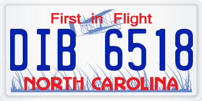 NC license plate DIB6518
