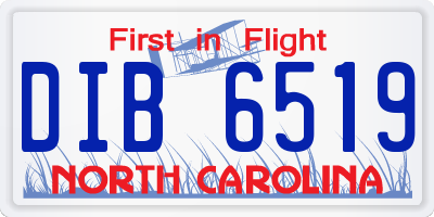 NC license plate DIB6519