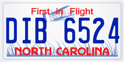 NC license plate DIB6524