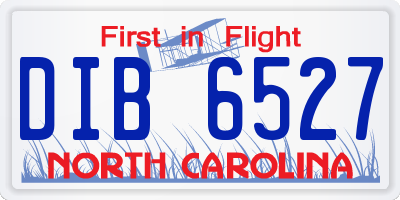 NC license plate DIB6527