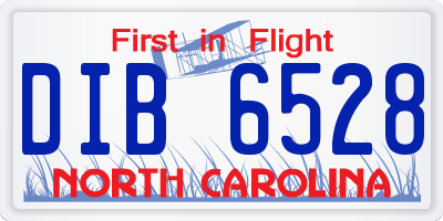 NC license plate DIB6528