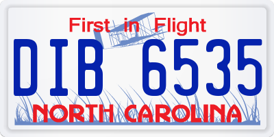 NC license plate DIB6535