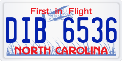NC license plate DIB6536