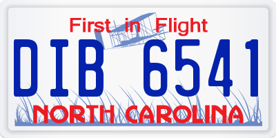 NC license plate DIB6541