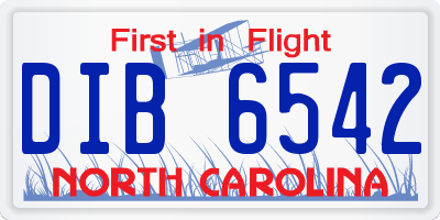 NC license plate DIB6542