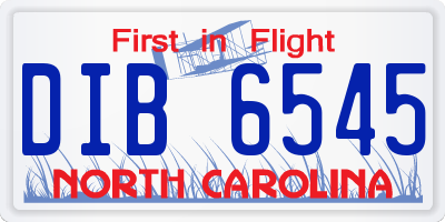 NC license plate DIB6545