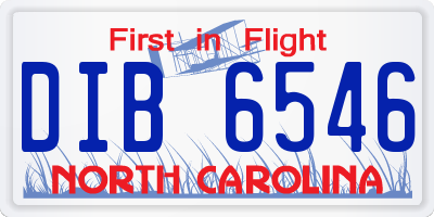NC license plate DIB6546