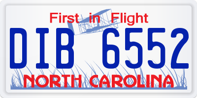NC license plate DIB6552