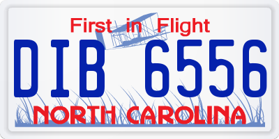 NC license plate DIB6556