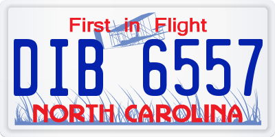 NC license plate DIB6557