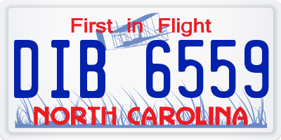 NC license plate DIB6559