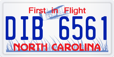 NC license plate DIB6561