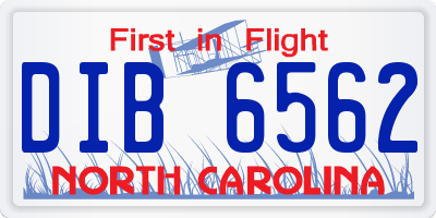 NC license plate DIB6562