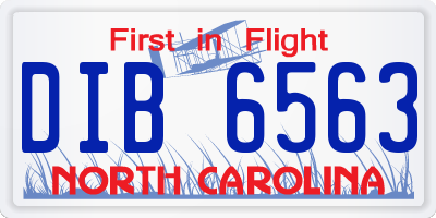 NC license plate DIB6563