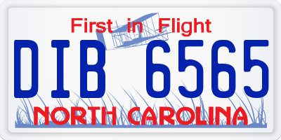 NC license plate DIB6565