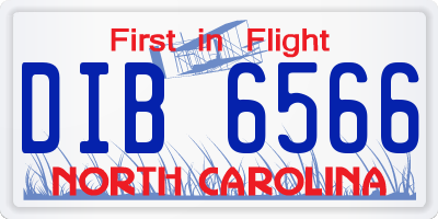 NC license plate DIB6566