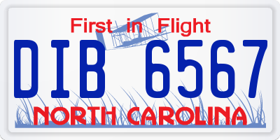 NC license plate DIB6567