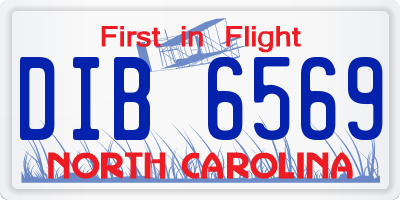 NC license plate DIB6569