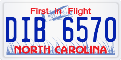 NC license plate DIB6570
