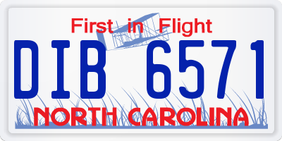 NC license plate DIB6571