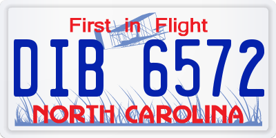 NC license plate DIB6572