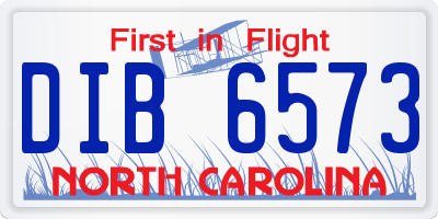 NC license plate DIB6573