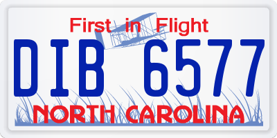 NC license plate DIB6577