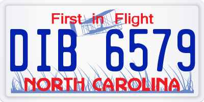 NC license plate DIB6579
