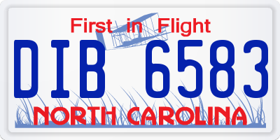 NC license plate DIB6583