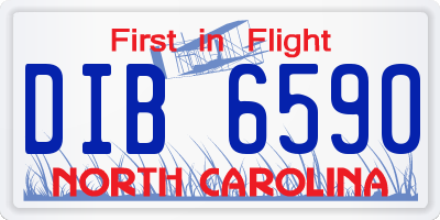 NC license plate DIB6590