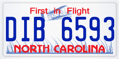 NC license plate DIB6593